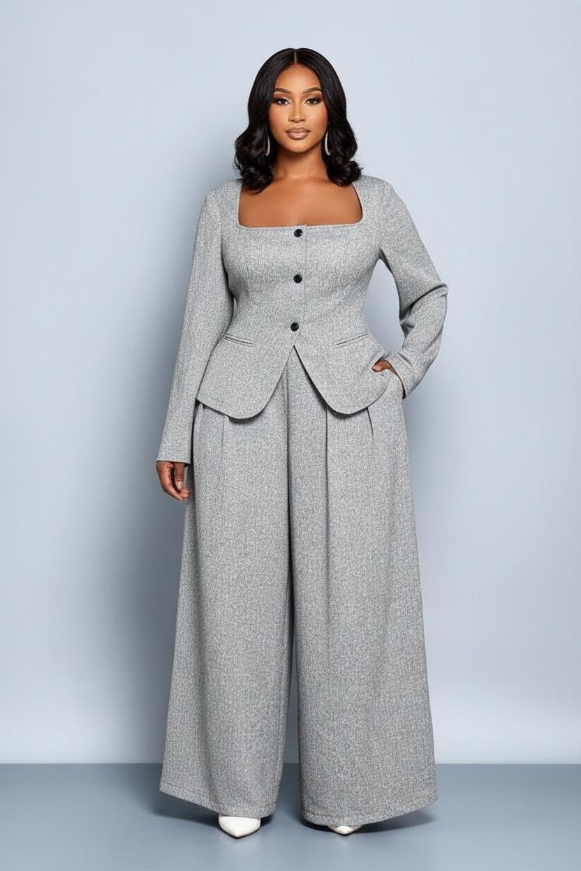 Grey Top and Pant Set 